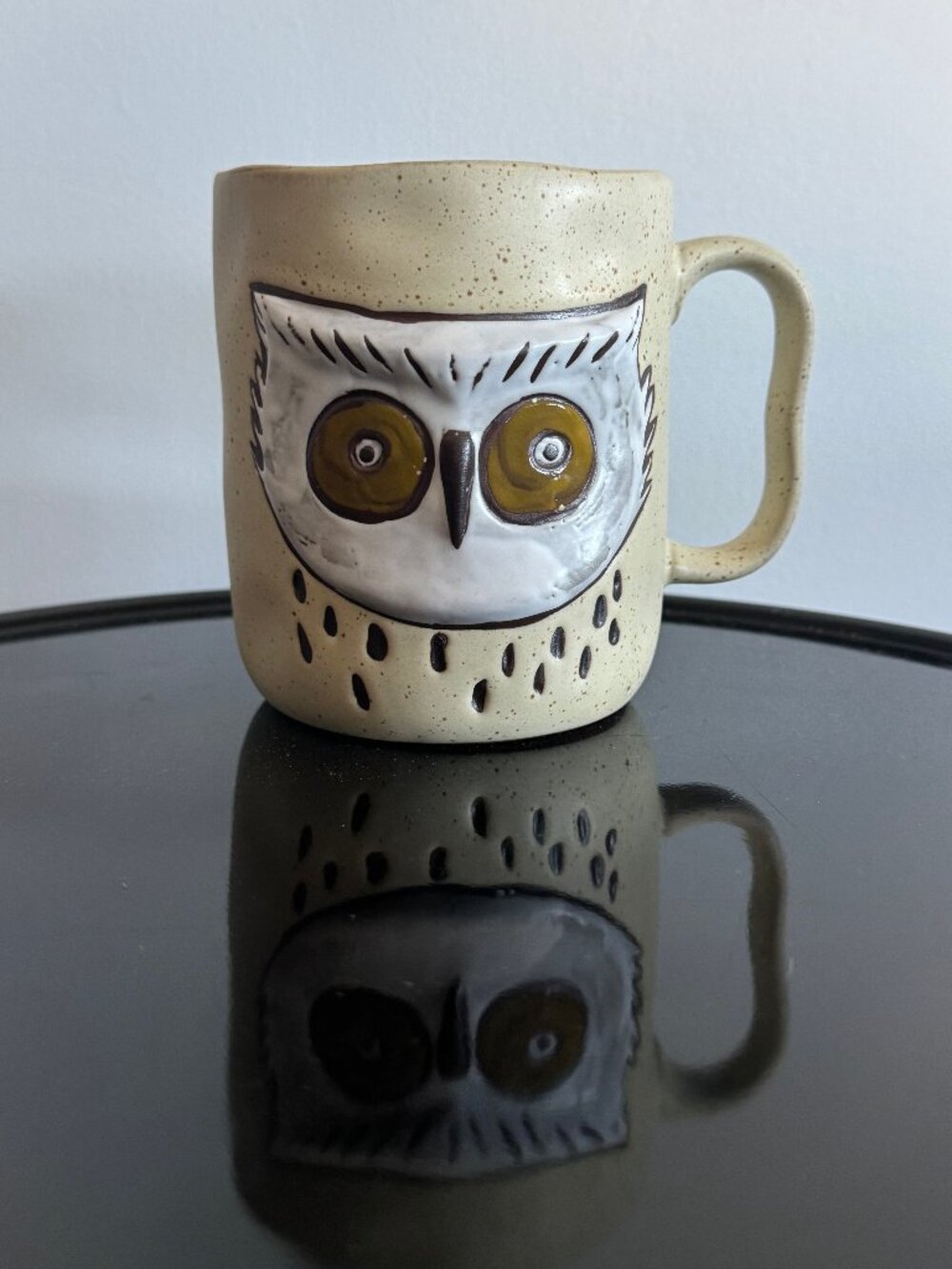 Anthropologie Stoneware Snowy Woodland Owl Coffee/Tea Mug - BRAND NEW!